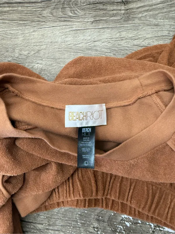 Beach Riot Tundra Sweatshirt Organic Cotton Terry Sandy Dunes size large - Image 4