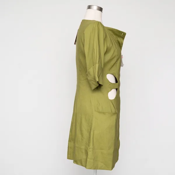 CULT GAIA - Alexandra Linen Blend‎ Cutout Sheath Dress - Image 9