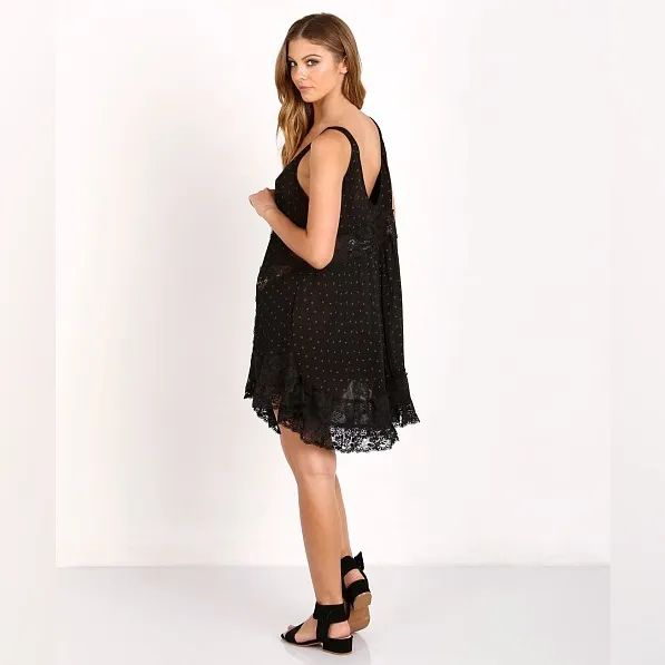 Free People Intimately She Swings Slip Chamise Lace Trim Boho Mini Dress – XS - Image 2