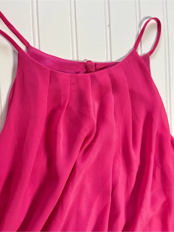 Lush Fuchsia Pink Pleated Halter Swing Dress‎ | Large | Y2K Barbiecore - Image 7