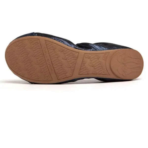Talaria Foldable Ballet Flats Navy Branded Pouch Travel Wedding Shoes Sparkle 8 - Image 7