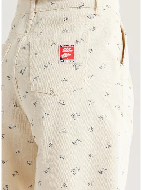 NWOT Damson Madder Anthropologie floral High waist denim Novah Shorts - Cream 8 - Image 2