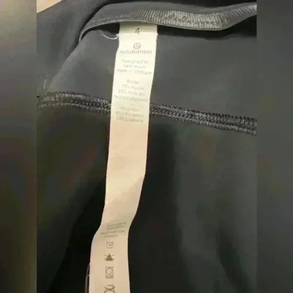 Lululemon $148‎ Black Work Slacks Pants Zipper Button Nylon Xtra Life Business - Image 2