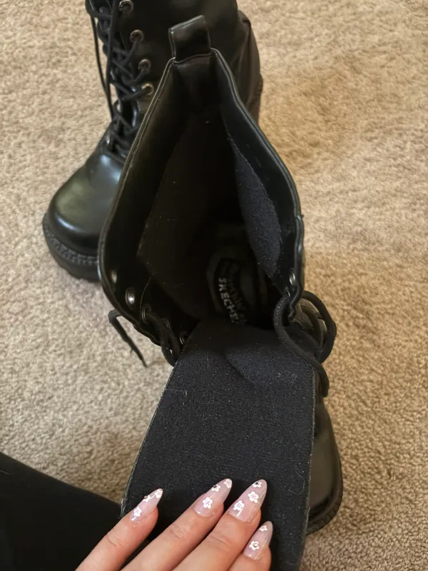 Skechers Platform Black LaceUp Boots - Image 4