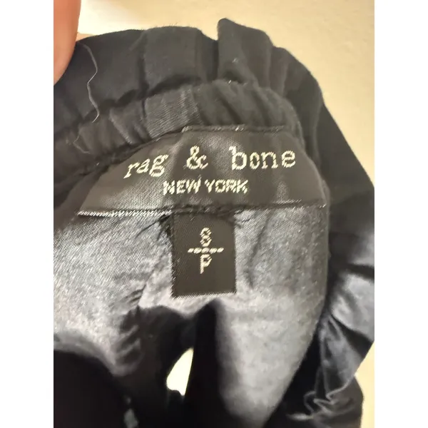 Rag & Bone Black Embroidered Cotton Shorts Elastic Waist Scallop Trim Small - Image 5