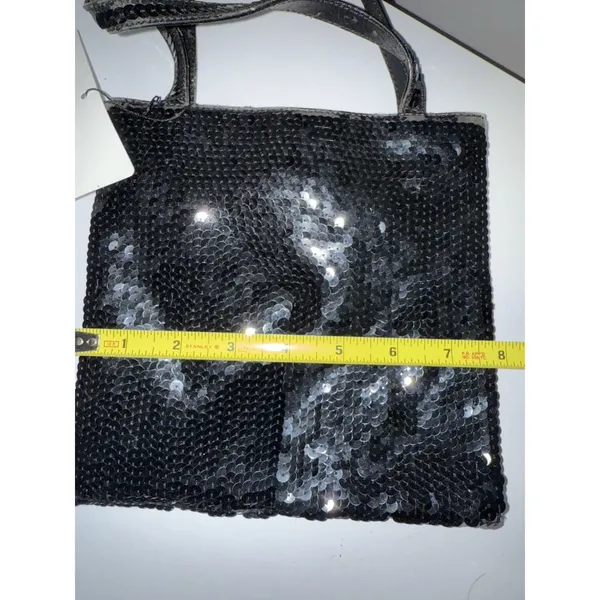 Vintage Miu Miu Hand Bag Black Sequins‎ See Photos G - Image 5