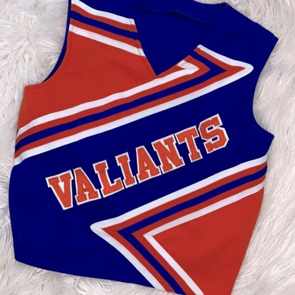 Vintage blue & orange Team Valiants cheerleader top size 36 - Image 5