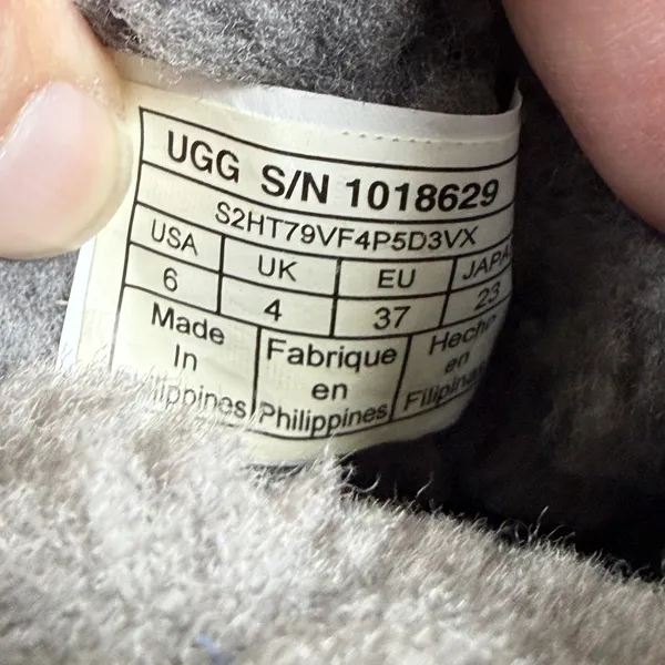 UGG Gita Grey Suede Shearling Lace Up Boots 1018629 Womens Size 6 - Image 2