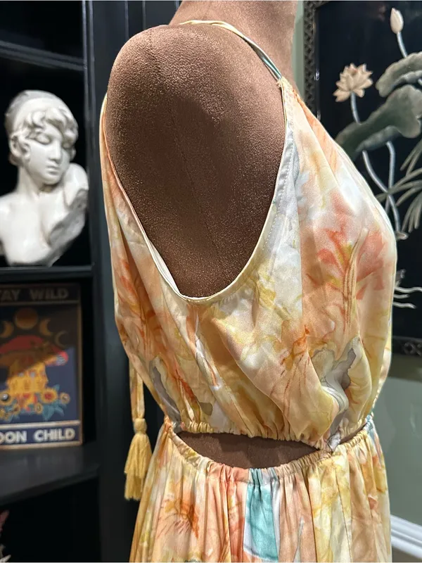 fab’rik Halter Neck Cutout Maxi Dress Multicolor Size Small - Image 9