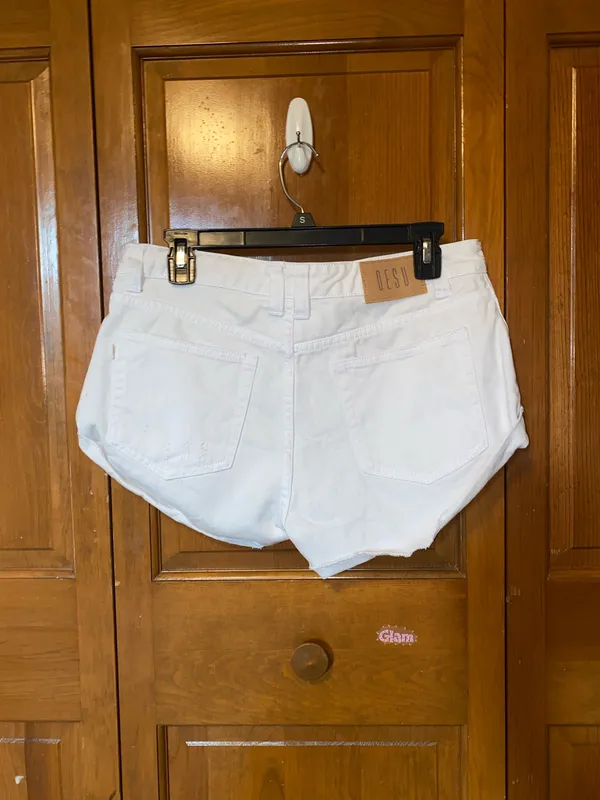 DESU Low Rise Miley Micro Denim Shorts White Size 6 - Image 5