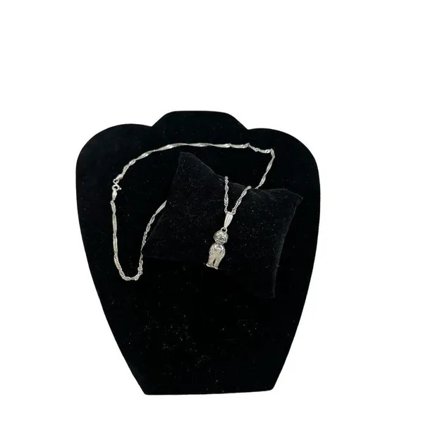 Boy charm necklace pendant 925 marking boy with overalls - Image 3