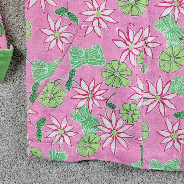 VTG Erin London Petite Pant Set Womens PS/PM Pink Green Floral Full Zip Hood - Image 15