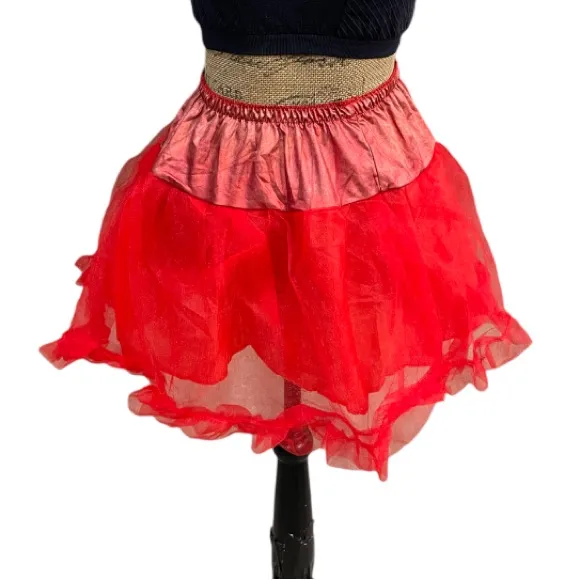 Red Petticoat Halloween Costume Tulle Skirt - Image 2