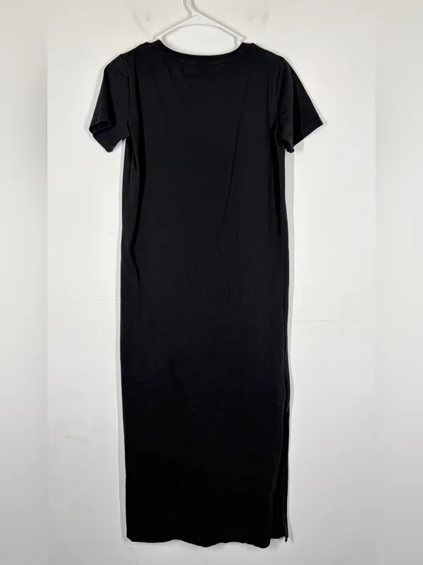 American Giant Black 100% Cotton T-shirt Midi Dress Size XS - Image 9