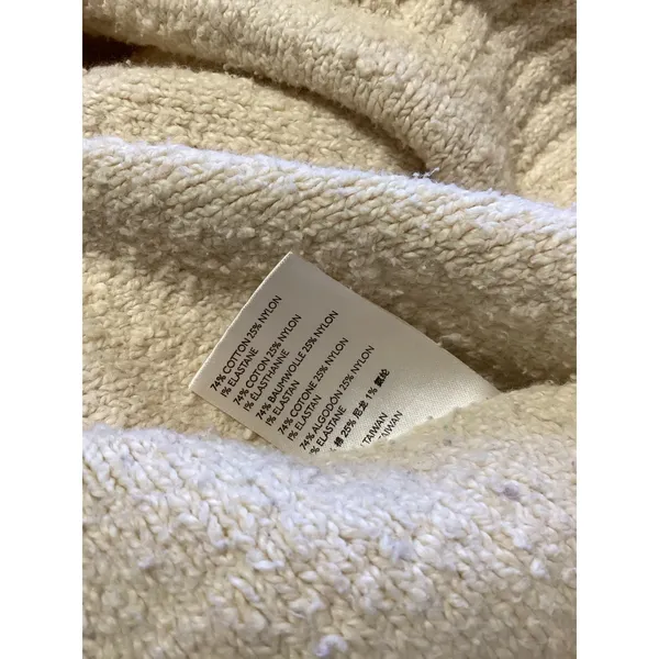 Free People Cream Boucle Knit Oversized Tunic Sweater Womens M Slouchy Ivory - Image 7