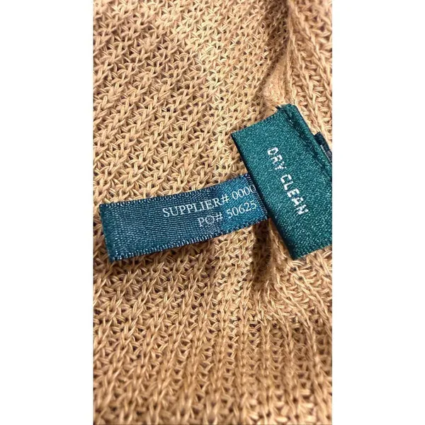Lauren Ralph Lauren Yellow 100% Linen Knit Cardigan Sweater Women's Size M - Image 7