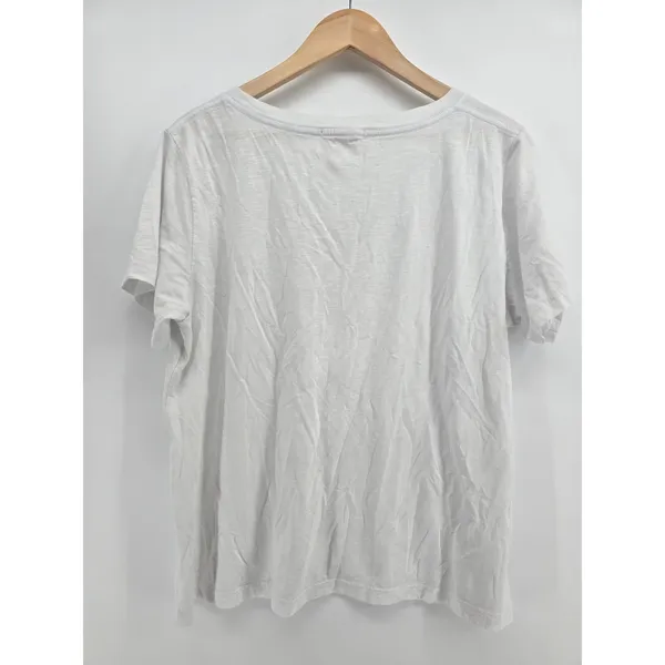 Marine Layer T-Shirt Womens L V-Neck White Supima Cotton Modal EUC - Image 3