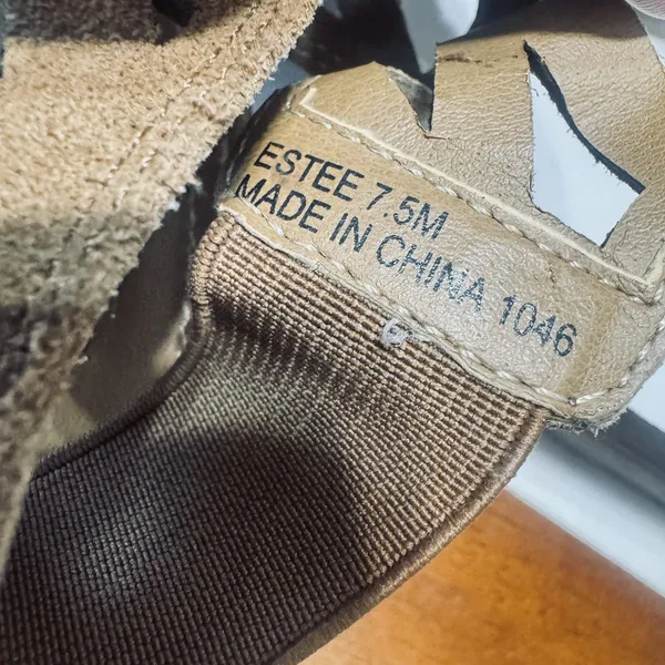 Steve Madden Estee Brown Suede Sandals Women’s 7.5M block heels laser cut - Image 6