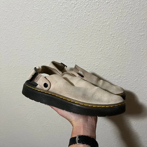 Dr. Martens Carlson tan suede Slip On Slingback Mule Womens 8 - Image 3