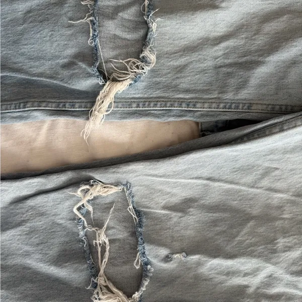 Abercrombie Women’s90s Straight Ultra High Rise Distressed Jeans, Size 6r - Image 4