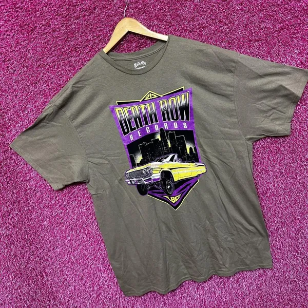 Death Row Records Hip Hop Tan Tshirt size 2X - Image 2