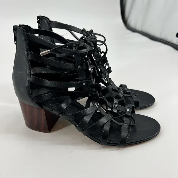 ALDO Myssi Lace-up Block Heel Sandals Strappy Ankle Open Toe Black Gladiator 9 - Image 3