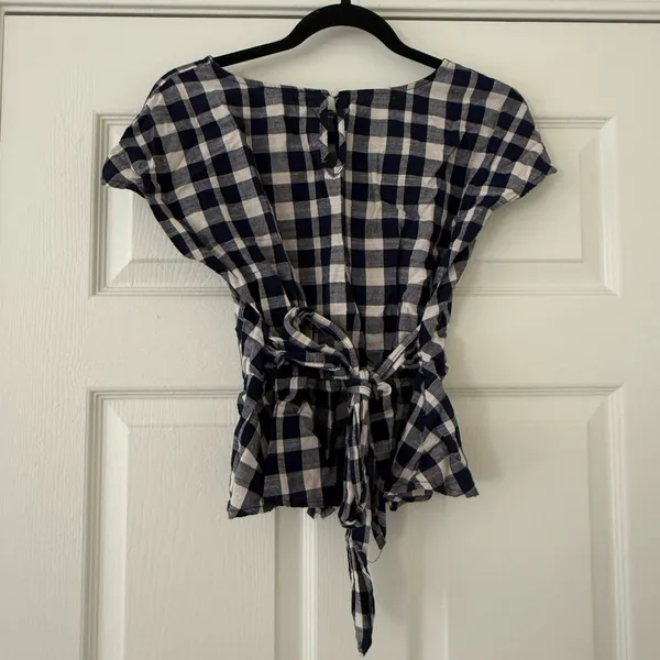 E&M Cotton Blouse Blue Size XS - Image 2