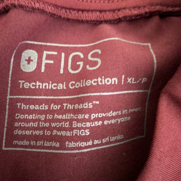 FIGS Zamora Jogger Scrub Pants XL Burgundy Wine High Waist Stretch Medical - Image 11