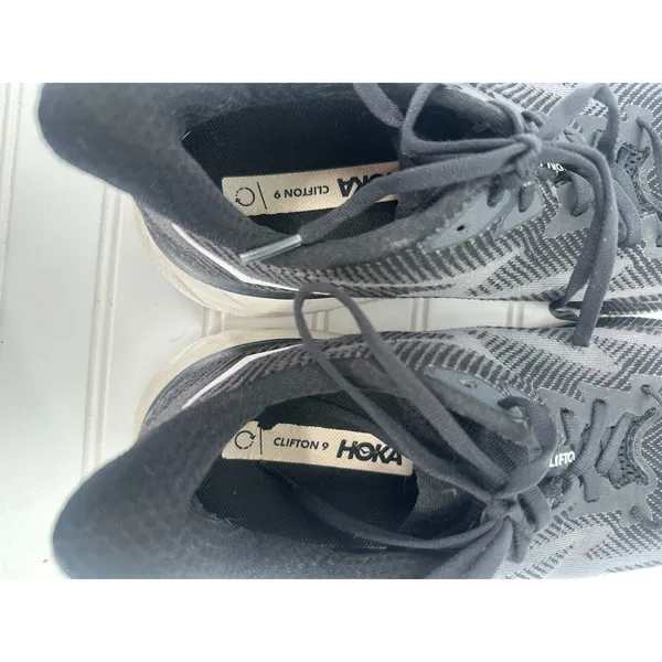Hoka One One Clifton 9 Womens 11D 11 Wide Black‎ Running Shoes Athletic Sneakers - Image 5