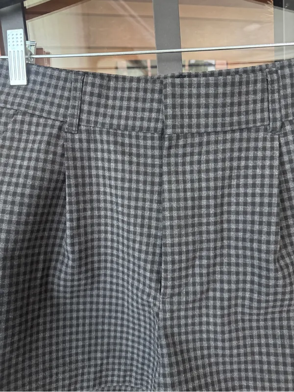 Zara gingham shorts pleated high rise pleated tailored - Image 3
