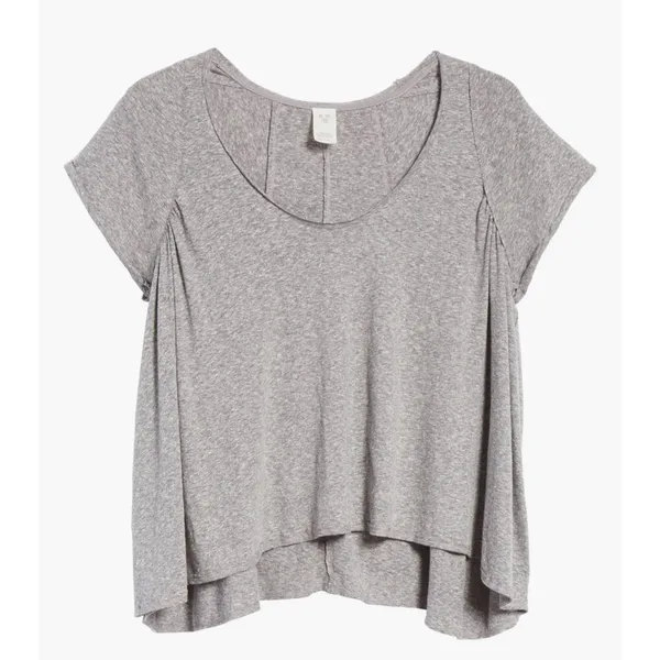 We The Free Free People Nori Relaxed Tee Gray Flowing Swing Top Size Small - Image 7