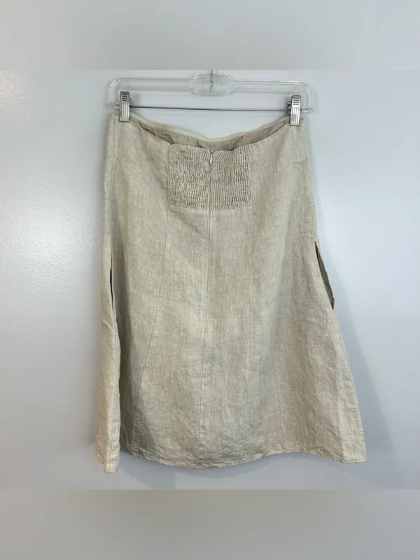 DISSH Daphne Linen Strapless Mini Dress with Pockets Size 6 Natural Oatmeal - Image 3