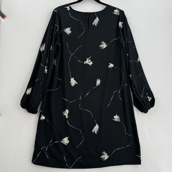 A New Day Dress Womens Medium Black Floral Balloon Sleeve Shift NWT Target - Image 2