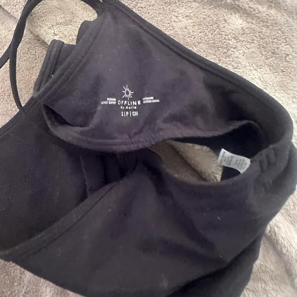 Black aerie offline skinny camisole race back crop top - Image 4