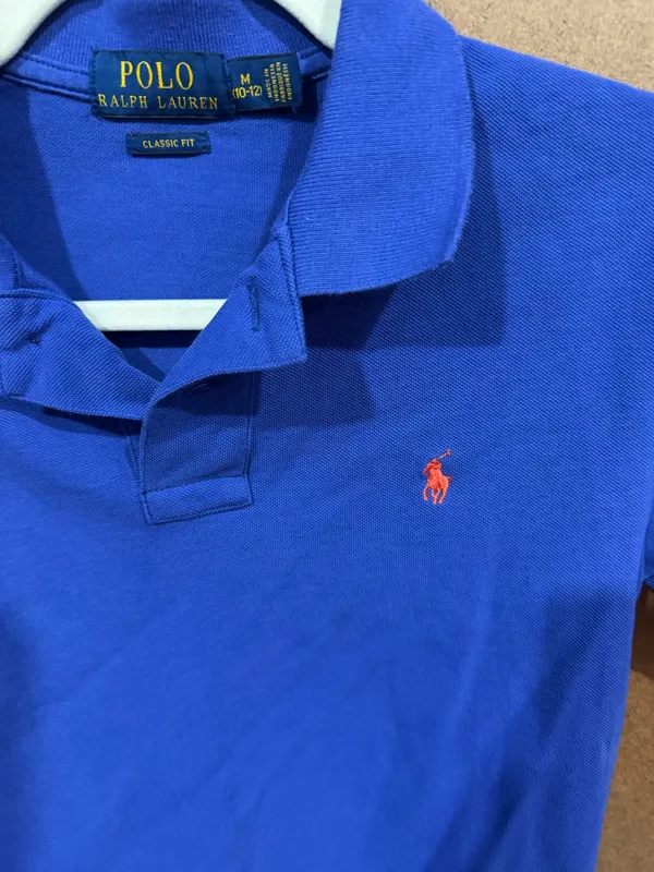 Polo Ralph Lauren kids polo shirt blue M 10/12 - Image 3