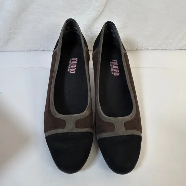 Munro American Odette Dark Brown Black Suede Low Heel Pumps Shoes Womens 8.5 M‎ - Image 3