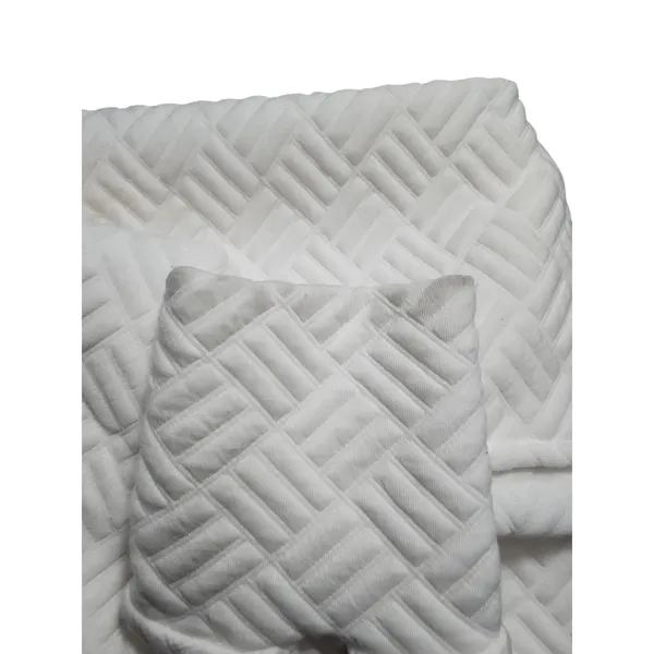 NINE WEST ACTIVE Women's White Quilted Half Zip Pullover‎ Hoodie Large - Image 5