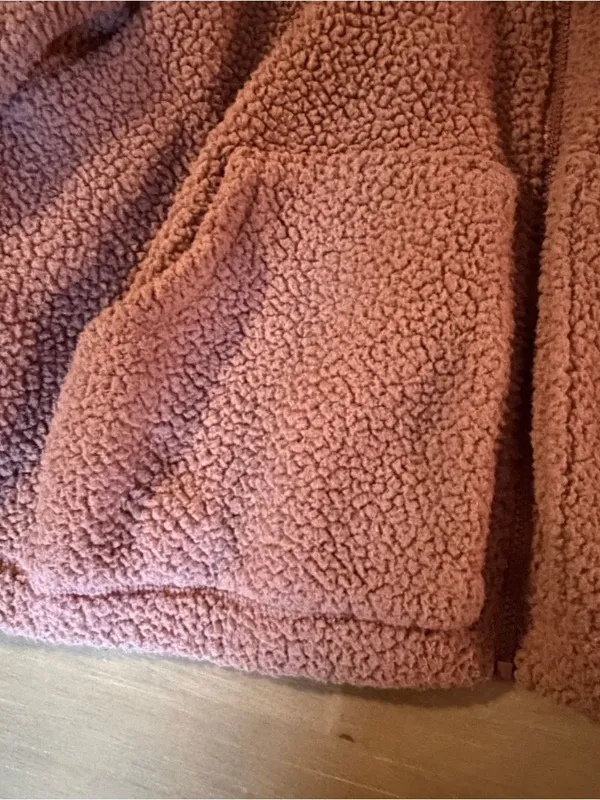 Old Navy Women’s XL Pink Dusty Rose Sherpa Teddy Fleece Full Zip Jacket - Image 4