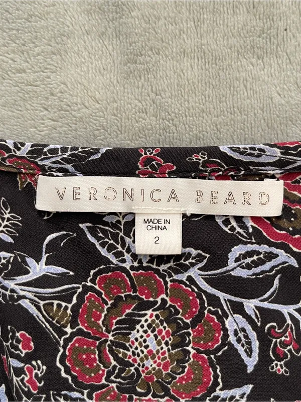 Veronica Beard 100% silk mini dress floral streetwear cottage festival vacay 2 - Image 6