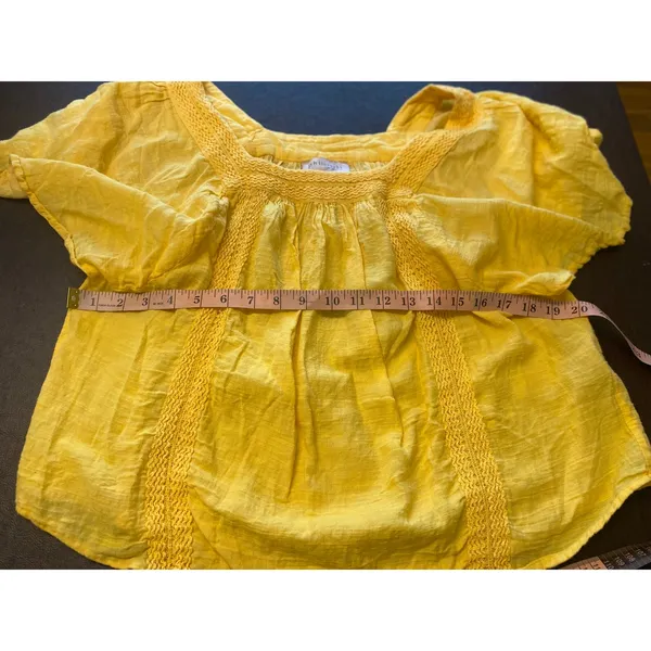 Philosophy Republic Clothing Yellow Square Neck Peasant Top L Cottagecore‎ Boho - Image 6