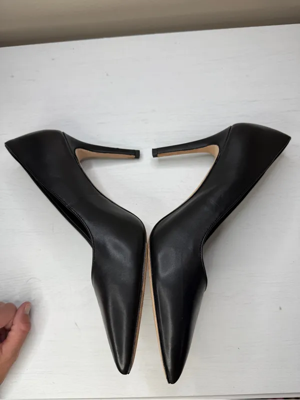 Antonio Melani Black Leather Pointed Toe Stiletto Pumps sz 10 - Image 10