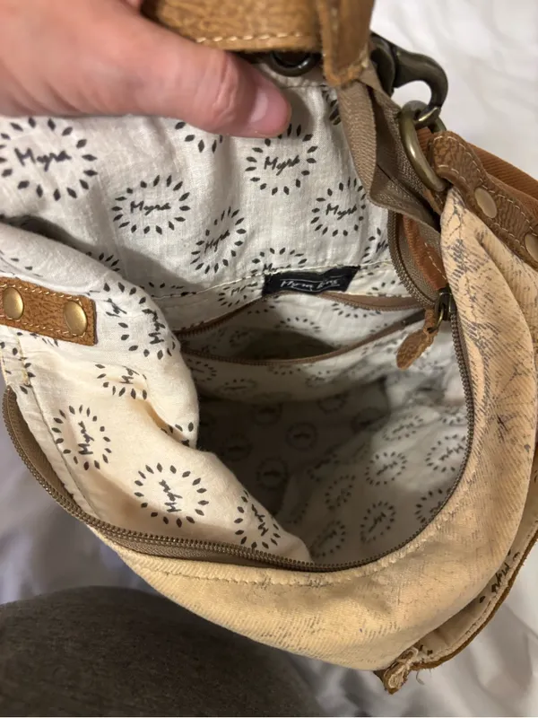 👜 Myra Bag Floral Canvas & Faux Leather Crossbody Shoulder Bag Boho Western - Image 5