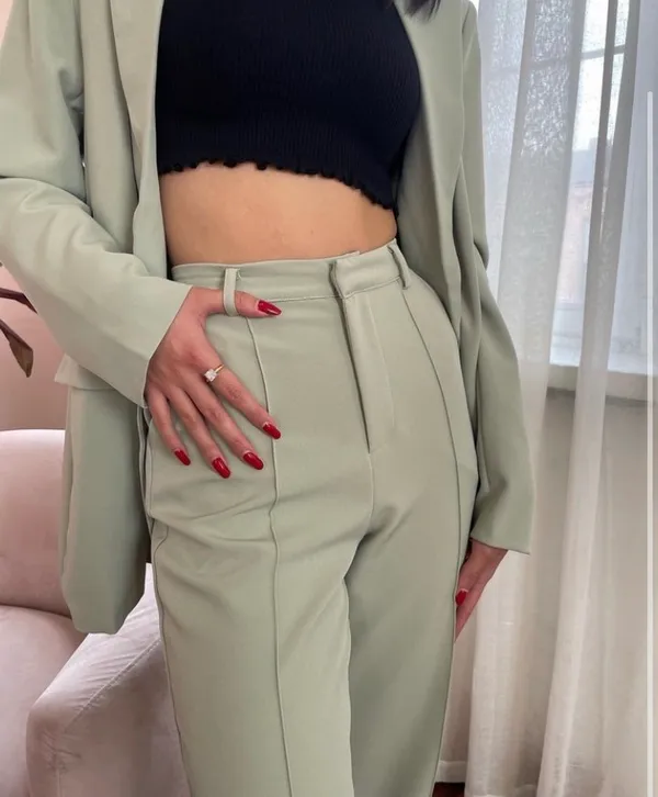 Mint Green Trousers Size M - Image 4