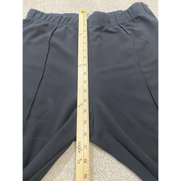 Anthropologie Dress Pants Black Knit Straight Leg Stretch Pull-On Women's XL 26" - Image 10