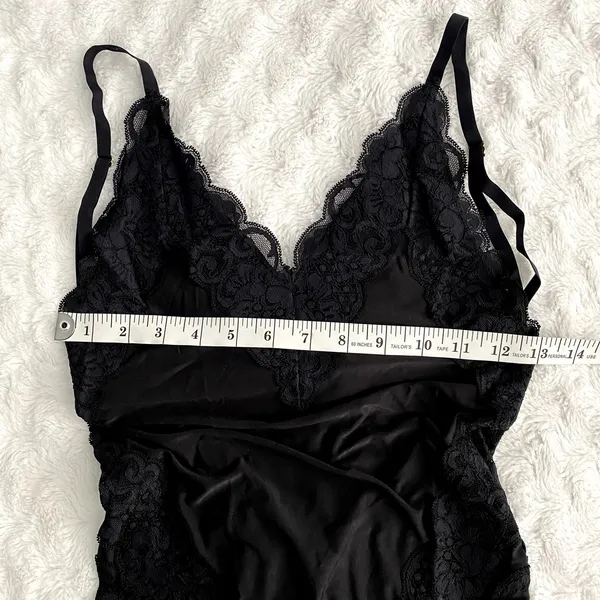 NEW Free People HAH Noir Black Back Off Floral Lace Lingerie Cheeky Bodysuit S - Image 7