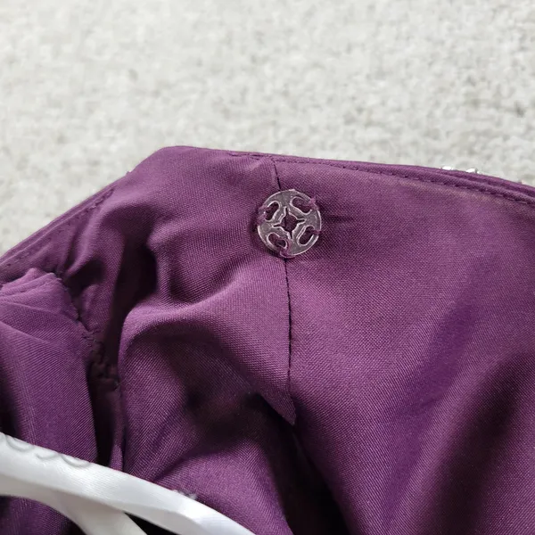 DaVinci Prom Dress Womens 14 Purple Satin Strapless Jeweled Band Formal Cocktail - Image 11