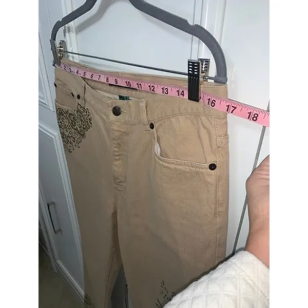 Lauren Ralph Lauren Women's Beige Floral Bootcut Jeans Size 10‎ - Image 6