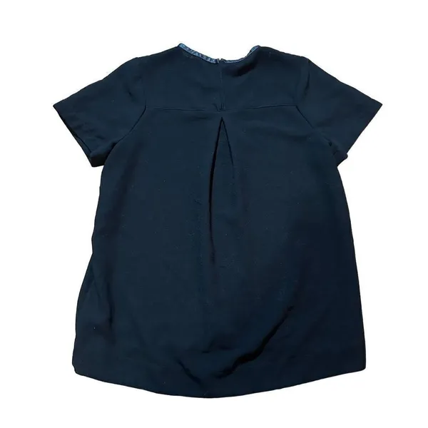 Madewell Black Leather Trim Tailored‎ Top Sz M - Image 6
