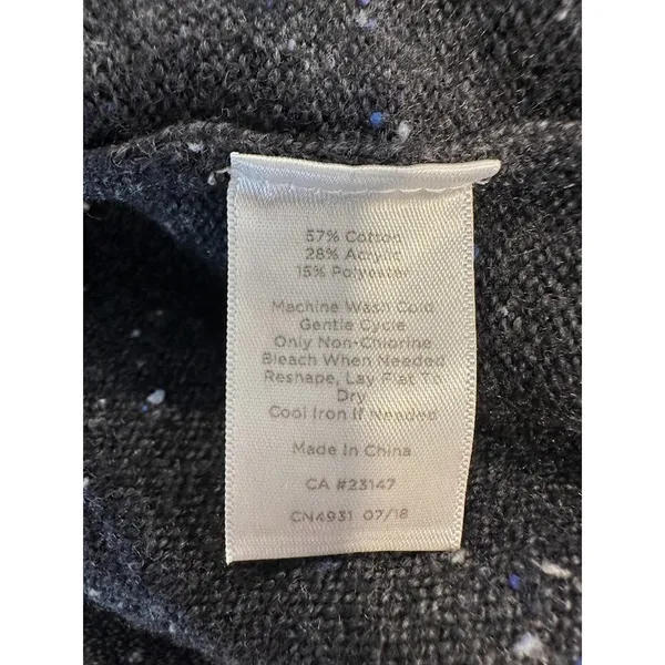Talbots Sweater Dress Large Gray Speckled Button Cowl Neck Minimalist‎ Career - Image 5