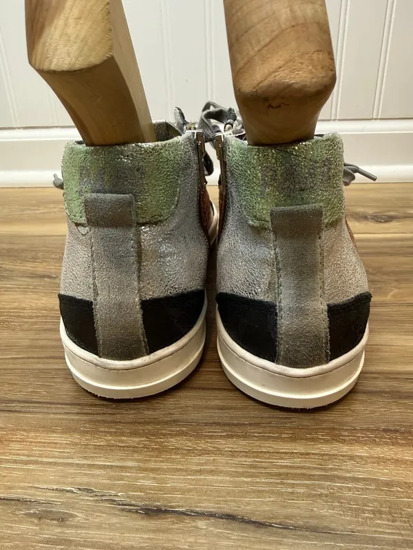 P448 Women's Skate High-Top Copper-Gold Sequin/Snakeskin Sneakers - Size - 39 - Image 8